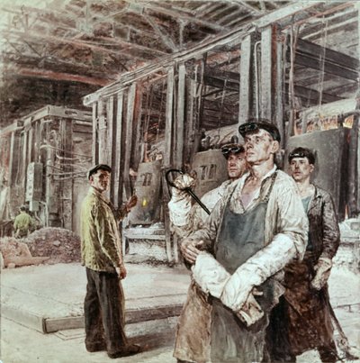 Gussarov, Famed Steel Smelter of the Hammer and Sickle Steel Mill and his Brigade by Unknown